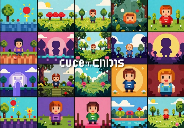 Small Studio Route collection - vibrant mosaic of hand-drawn and pixel art indie game worlds