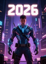 New release game - futuristic cyberpunk action RPG with neon city backdrop